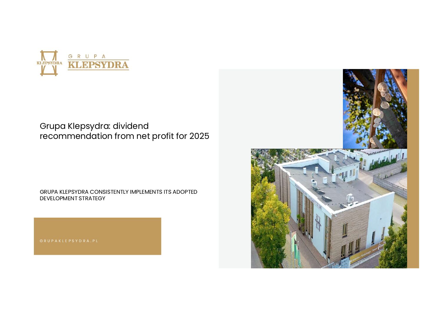Grupa Klepsydra: dividend recommendation from net profit for 2025 r.